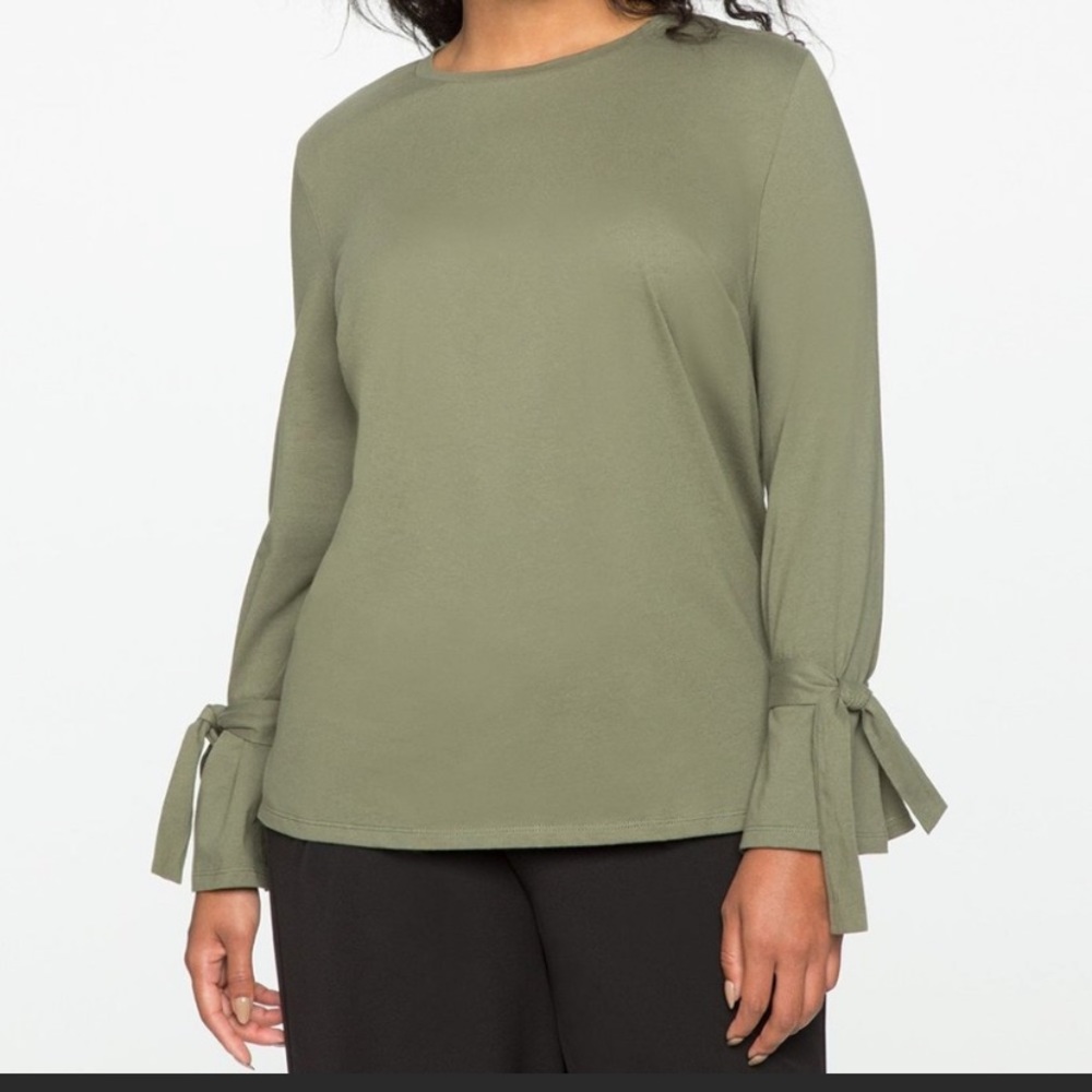 Eloquii Tie Wrist Top